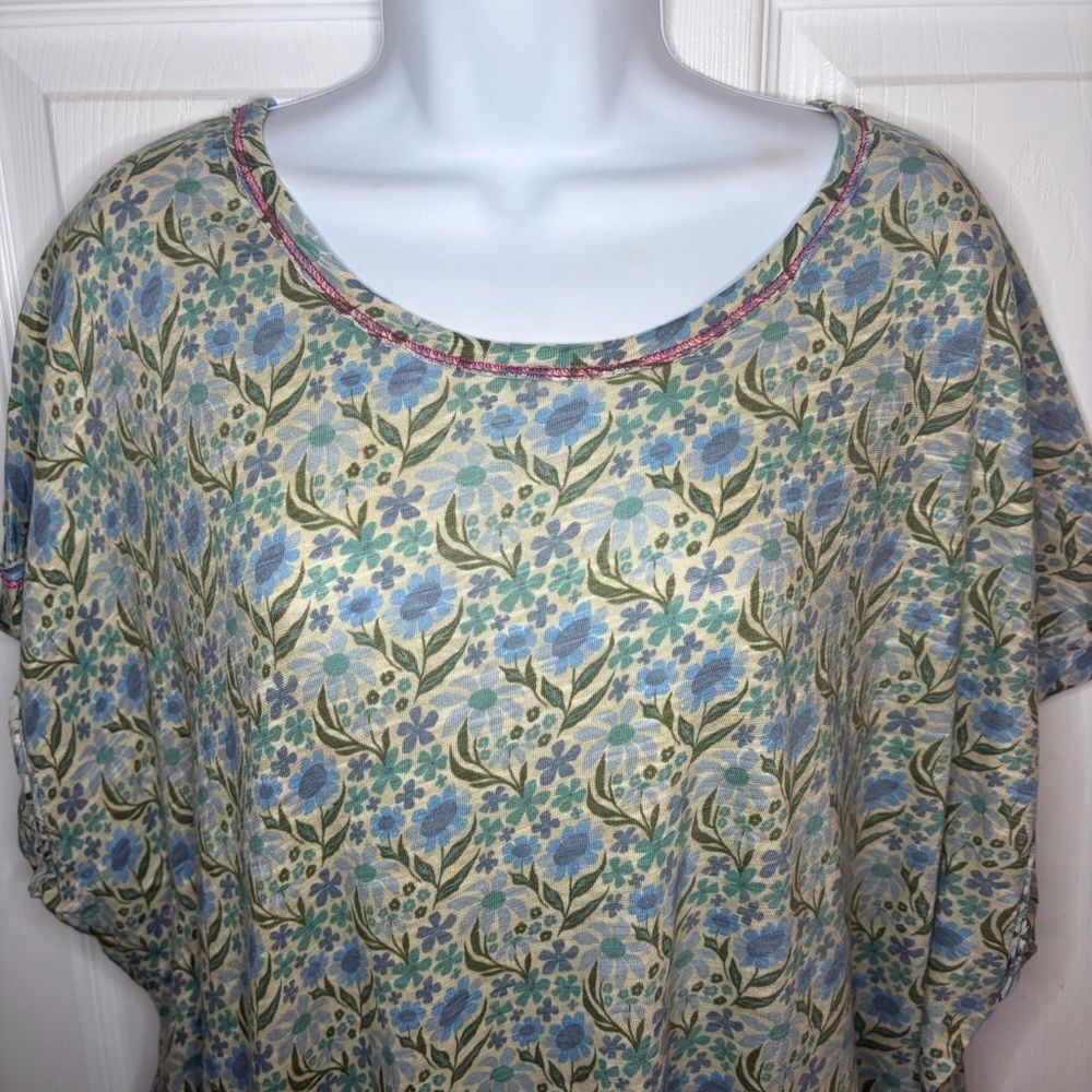 NATURAL LIFE Blue Green Floral Mini Dress - Picture 5 of 12
